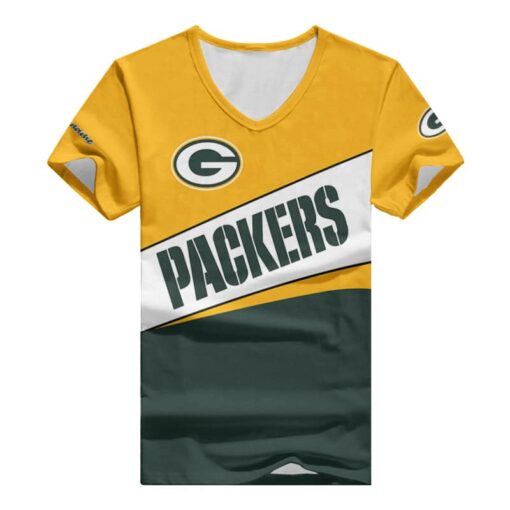 Green Bay Packers Personalized V-neck Women T-shirt BG837