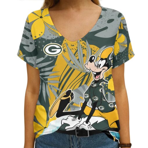 Green Bay Packers Summer V-neck Women T-shirt