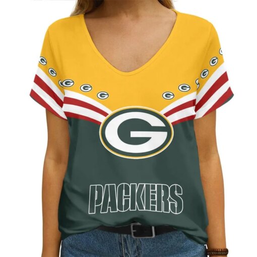 Green Bay Packers V-neck Women T-shirt