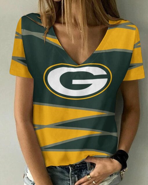 Green Bay Packers V-neck Women T-shirt BG499