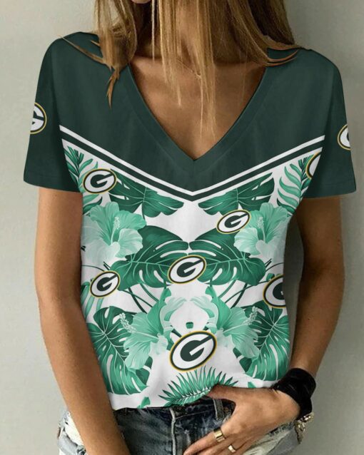 Green Bay Packers V-neck Women T-shirt BG553