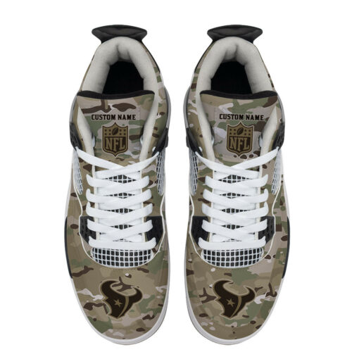 Houston Texans Camo Personalized AJ4 Sneaker BG30