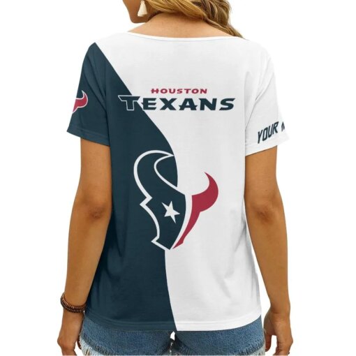 Houston Texans Personalized V-neck Women T-shirt