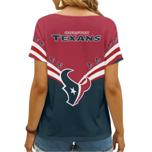 Houston Texans Personalized V-neck Women T-shirt