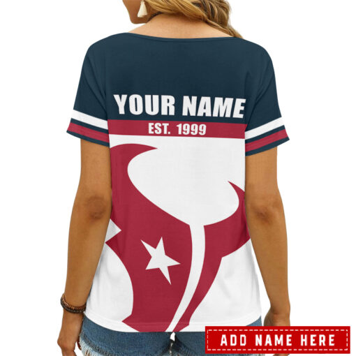 Houston Texans Personalized V-neck Women T-shirt AGCWTS302