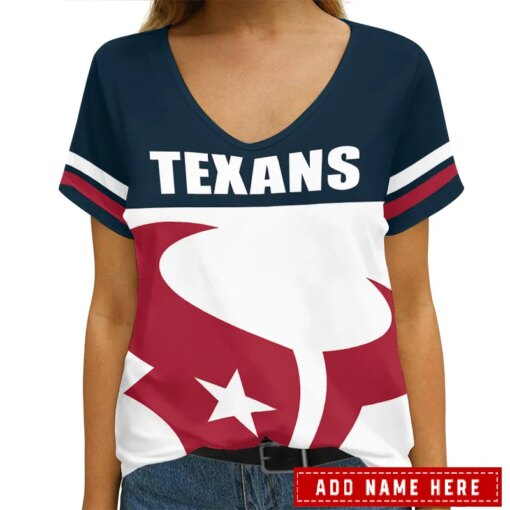 Houston Texans Personalized V-neck Women T-shirt AGCWTS302