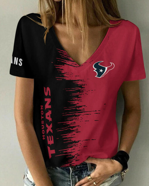 Houston Texans Summer V-neck Women T-shirt BG30