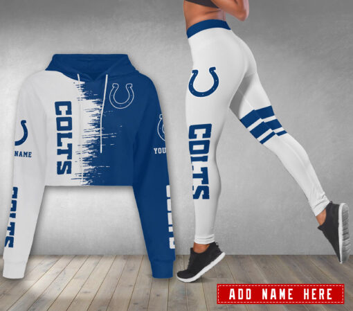 Indianapolis Colts Personalized Combo Croptop Hoodie And Leggings AZCLG060+AZC2CHD060