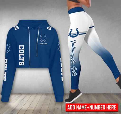 Indianapolis Colts Personalized Combo Croptop Hoodie And Leggings AZCLG072+AZC2CHD072