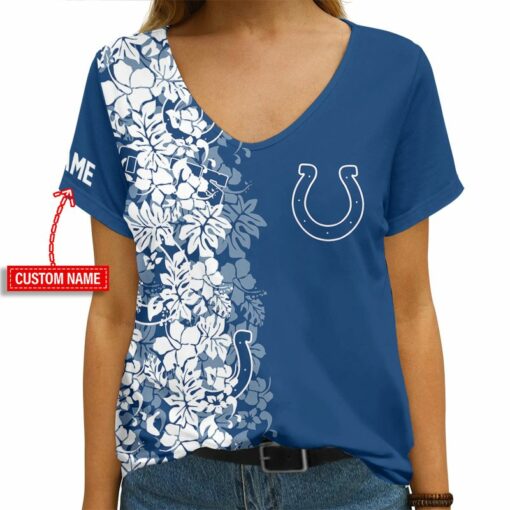 Indianapolis Colts Personalized V-neck Women T-shirt