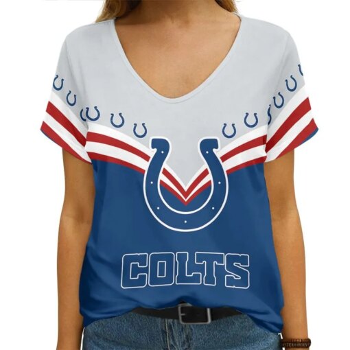 Indianapolis Colts Personalized V-neck Women T-shirt