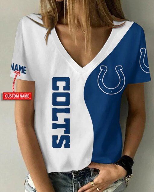 Indianapolis Colts Personalized V-neck Women T-shirt