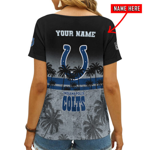 Indianapolis Colts Personalized V-neck Women T-shirt AGC71