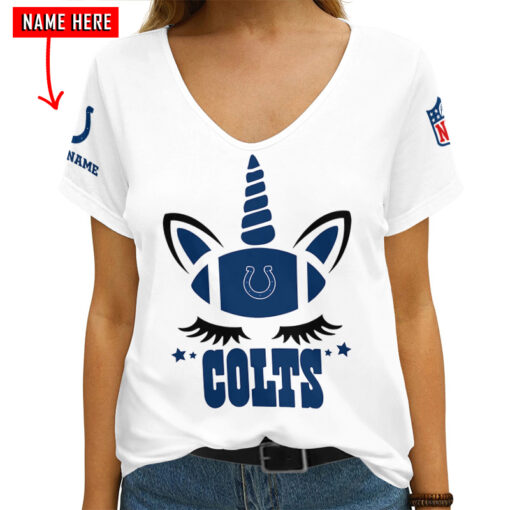 Indianapolis Colts Personalized V-neck Women T-shirt AGCWTS228