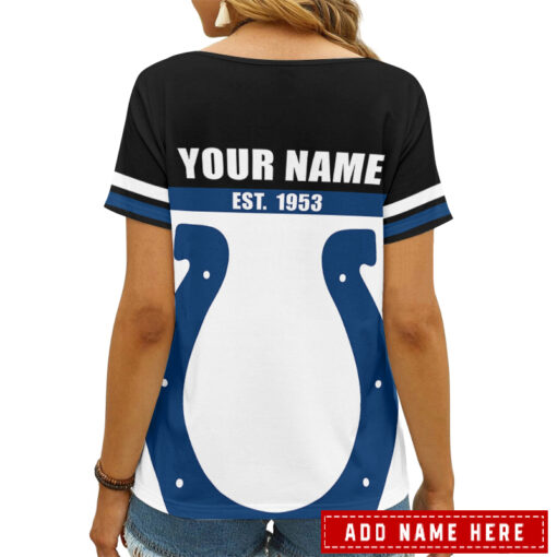 Indianapolis Colts Personalized V-neck Women T-shirt AGCWTS296