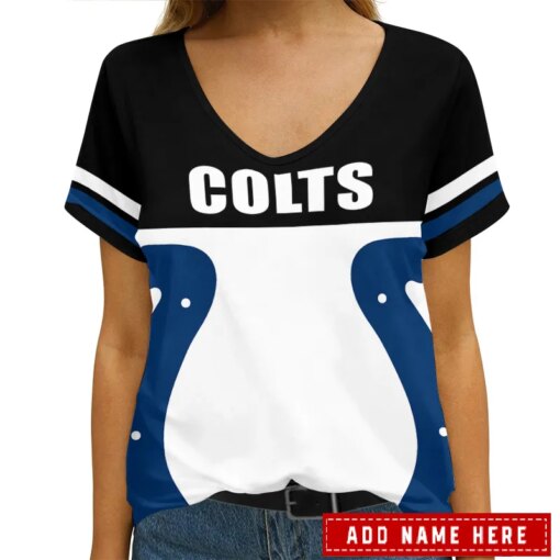 Indianapolis Colts Personalized V-neck Women T-shirt AGCWTS296