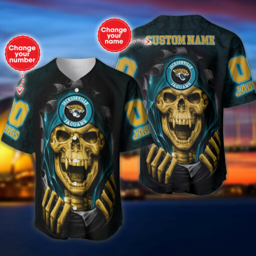 Jacksonville Jaguars Personalized Baseball Jersey 592