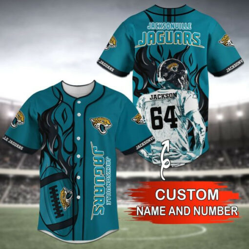 Jacksonville Jaguars Personalized Baseball Jersey BG42