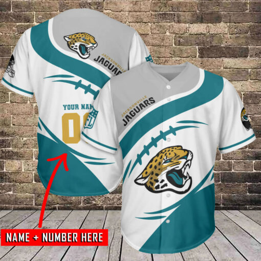 Jacksonville Jaguars Personalized Baseball Jersey BG525