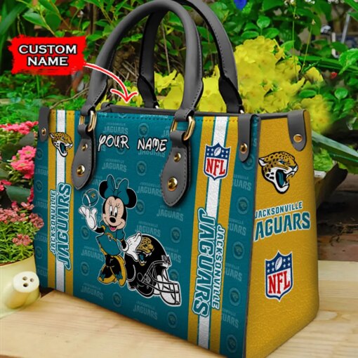 Jacksonville Jaguars Personalized Leather Hand Bag BBLTHB518