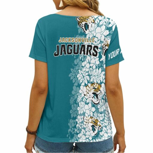 Jacksonville Jaguars Personalized V-neck Women T-shirt