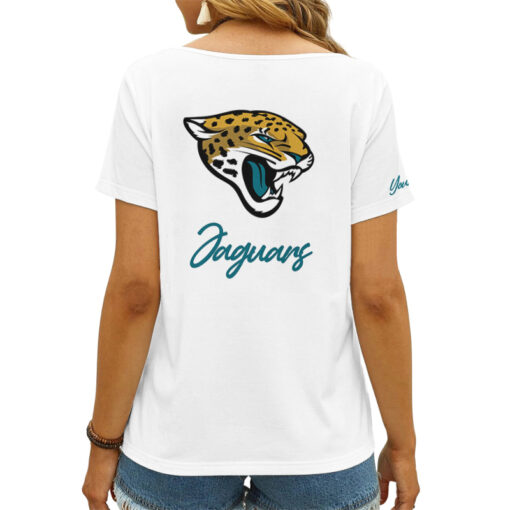 Jacksonville Jaguars Personalized V-neck Women T-shirt AGC48