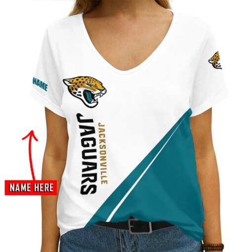 Jacksonville Jaguars Personalized V-neck Women T-shirt AGCWTS231