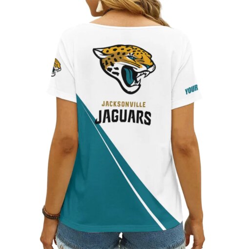 Jacksonville Jaguars Personalized V-neck Women T-shirt AGCWTS231