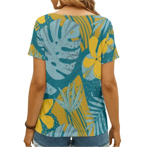 Jacksonville Jaguars Summer V-neck Women T-shirt