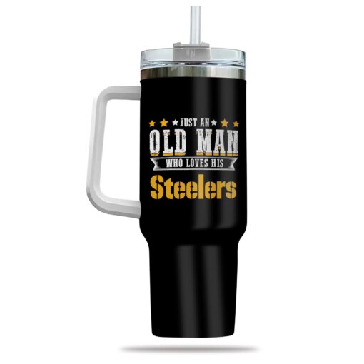 Just Old Man Who Loves Pittsburgh Steelers 40oz Tumbler