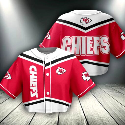 Kansas City Chiefs Crop Top Baseball Jersey 114