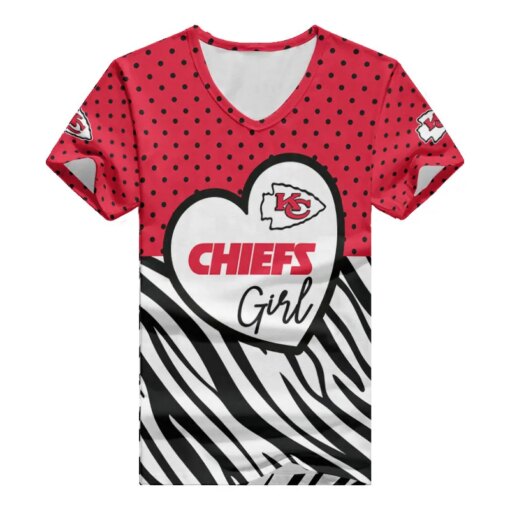 Kansas City Chiefs Personalized Summer V-neck Women T-shirt BG341