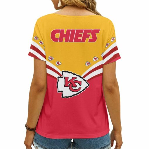 Kansas City Chiefs Personalized V-neck Women T-shirt