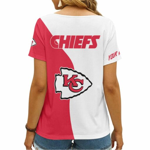 Kansas City Chiefs Personalized V-neck Women T-shirt