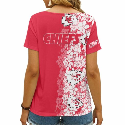 Kansas City Chiefs Personalized V-neck Women T-shirt