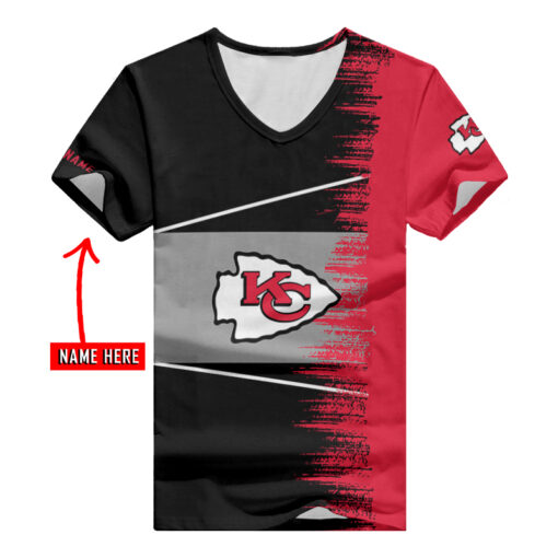 Kansas City Chiefs Personalized V-neck Women T-shirt AGC17