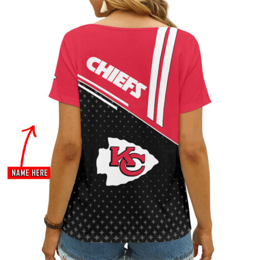 Kansas City Chiefs Personalized V-neck Women T-shirt AGC41