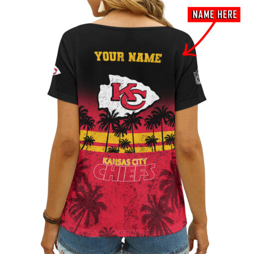 Kansas City Chiefs Personalized V-neck Women T-shirt AGC69