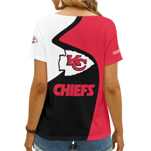 Kansas City Chiefs Personalized V-neck Women T-shirt AGC74