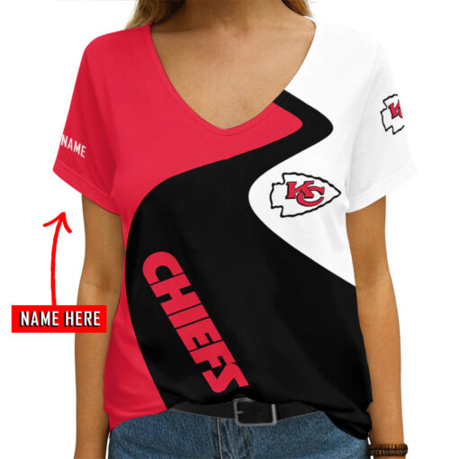 Kansas City Chiefs Personalized V-neck Women T-shirt AGC74