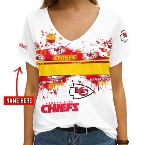 Kansas City Chiefs Personalized V-neck Women T-shirt AGC76