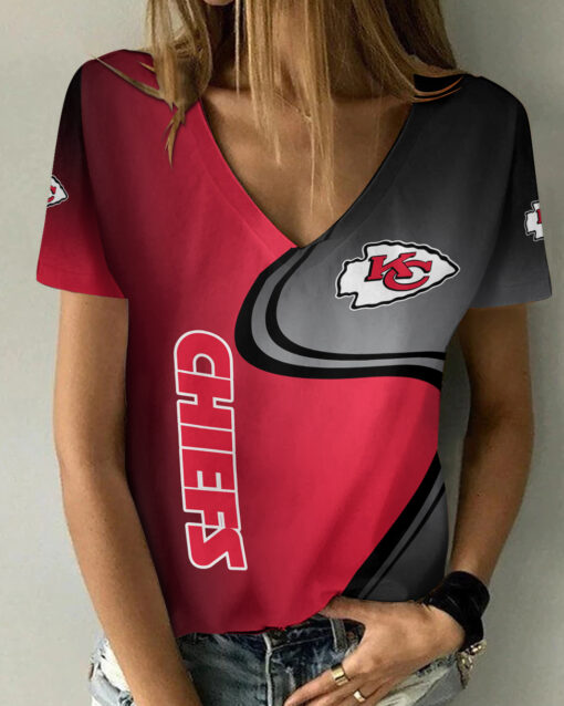 Kansas City Chiefs Personalized V-neck Women T-shirt AGC99