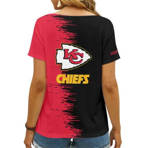 Kansas City Chiefs Personalized V-neck Women T-shirt AGCWTS118