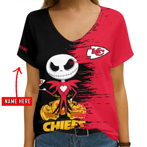 Kansas City Chiefs Personalized V-neck Women T-shirt AGCWTS118