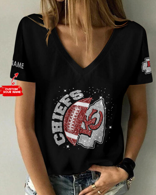 Kansas City Chiefs Personalized V-neck Women T-shirt AGCWTS184