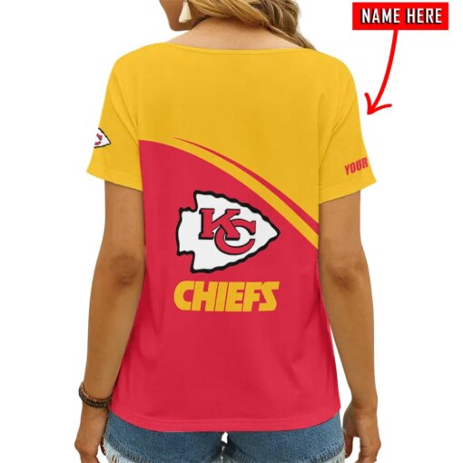 Kansas City Chiefs Personalized V-neck Women T-shirt AGCWTS303