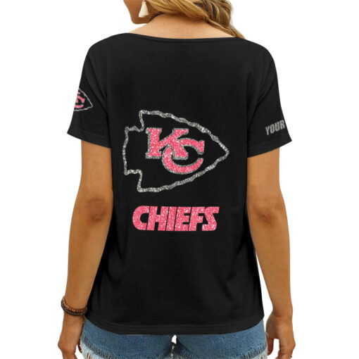 Kansas City Chiefs Personalized V-neck Women T-shirt AGCWTS305