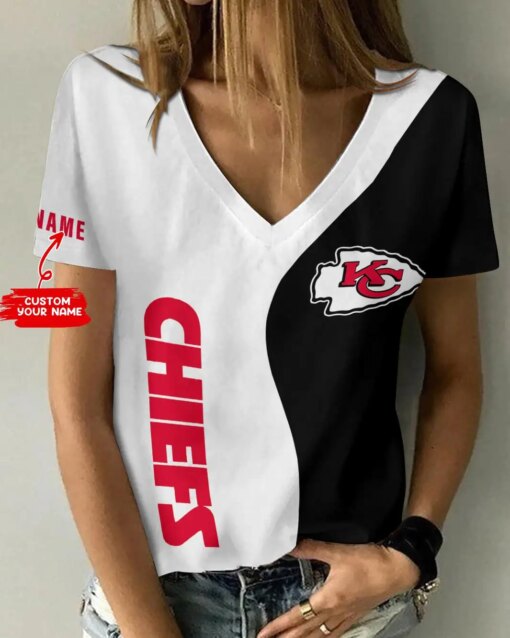 Kansas City Chiefs Personalized V-neck Women T-shirt BG517