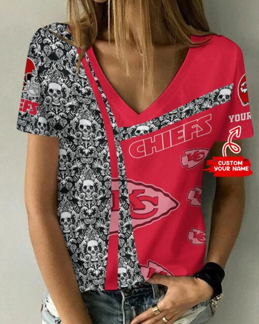 Kansas City Chiefs Personalized V-neck Women T-shirt BG598