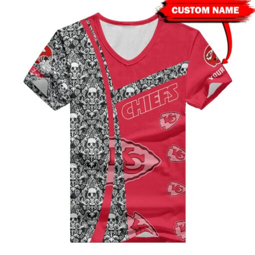 Kansas City Chiefs Personalized V-neck Women T-shirt BG598